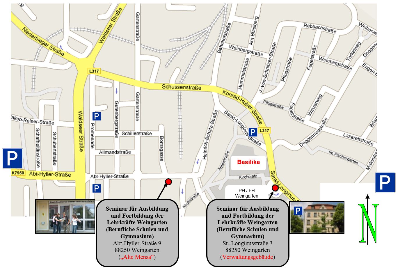 Lageplan des Seminars Weingarten