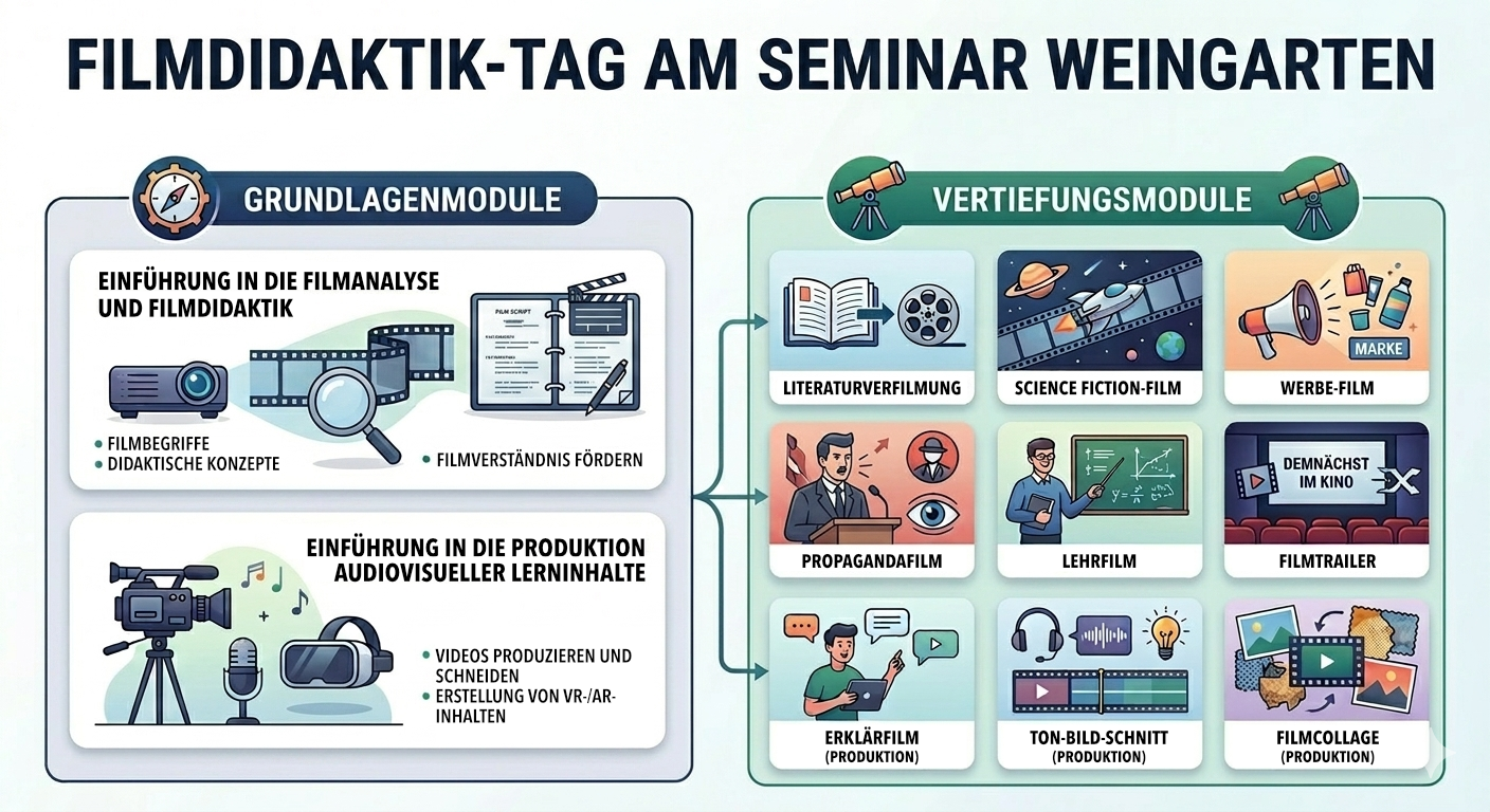 Die Grafik zeigt schematisch die Angebote des Filmdidaktik-Tags