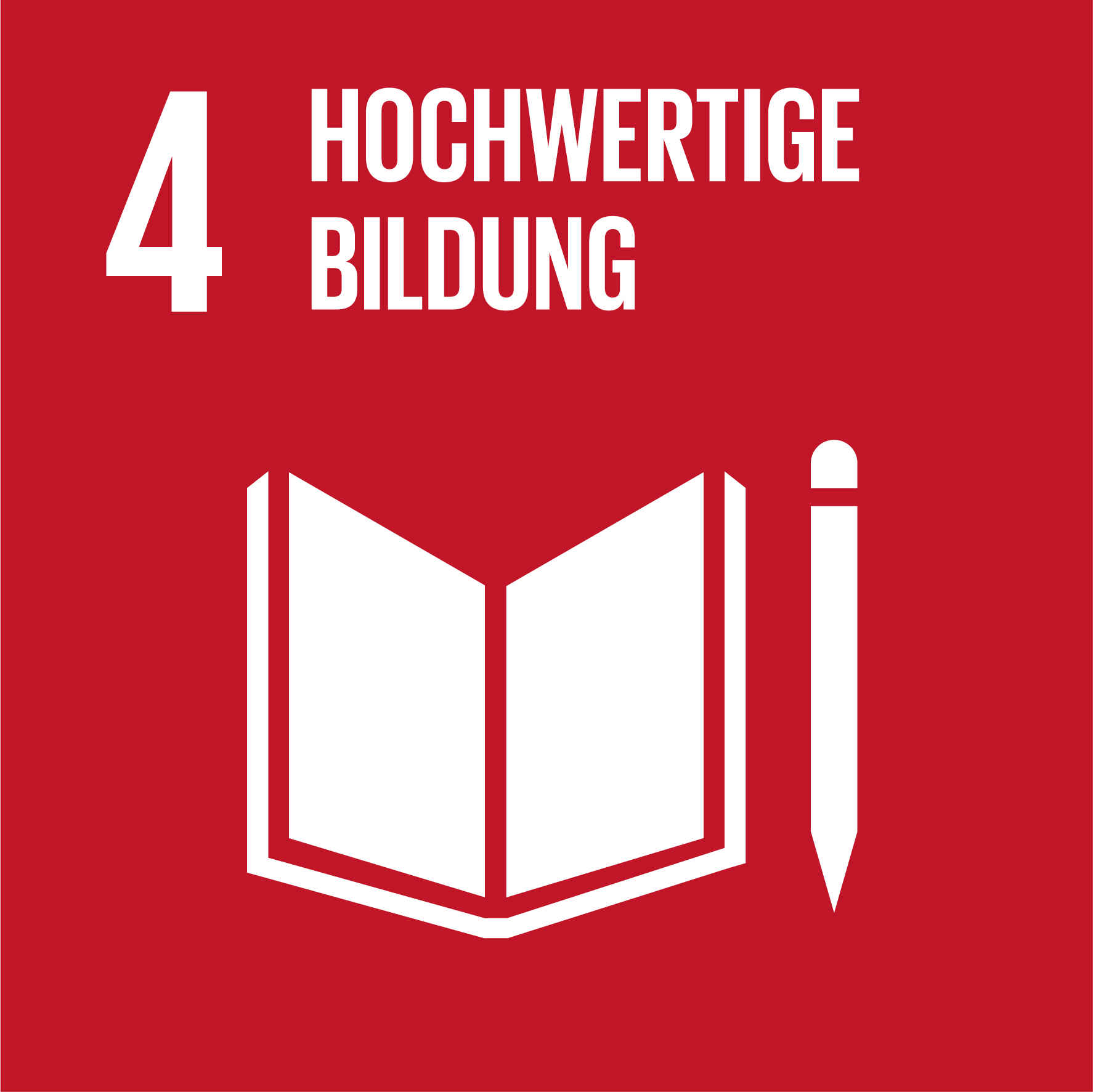 Logo des SDGs 4 - Hochwertige Bildung